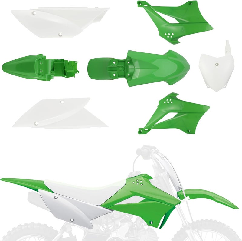 BAOUFF Plastics Kit for KLX110,Motorcycle Fairing Body Work Set Mudguard with Number Plate for Pit Bike KLX110/KLX 110 2010-2025,KLX110L/KLX 110L 2010-2024 - Image 1